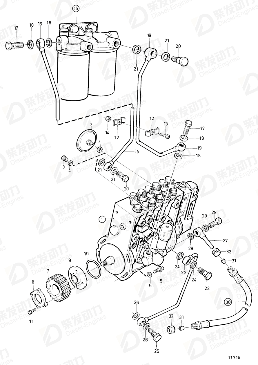 VOLVO Injection pump 866365 Drawing